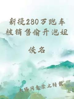 新提280万跑车被销售偷开泡妞
